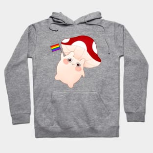 dancing and waving mushroom with gay pride flag Hoodie